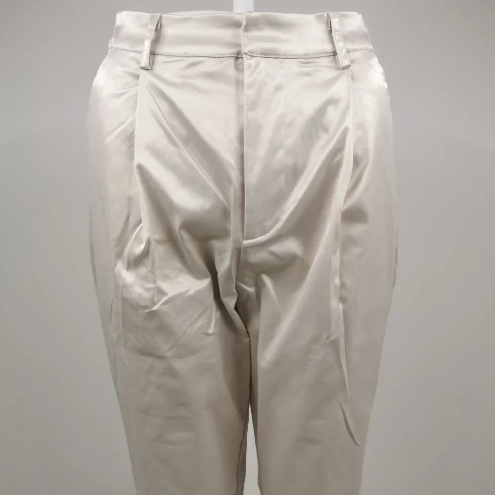 Fashion Nova High Rise Satiny Champagne  Pants - Picture 3 of 6